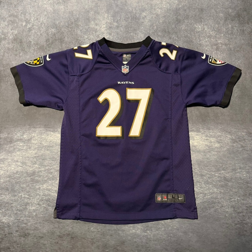 Nike Baltimore Ravens Ray Rice 27 Jersey Youth Large 14/16 Purple NFL On Field